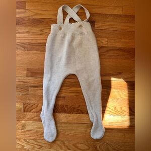 Isla & Fraser Knitted Organic Cotton Trouser Cream Baby Overalls 6-12 M
